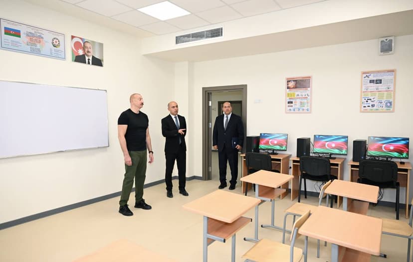 Ilham Aliyev attended the inauguration of Aghdam city secondary school No. 1
